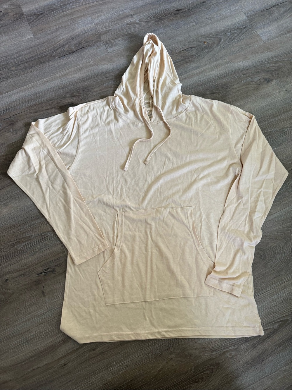 Men's large Lightweight Hooded Sweatshirt - Cream